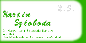 martin szloboda business card